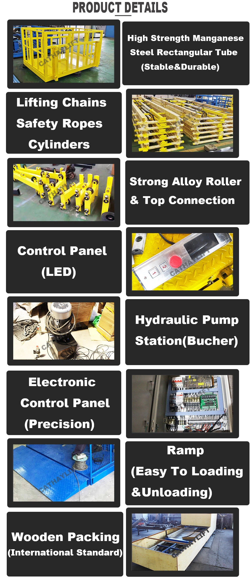 hydraulic cargo lift-details